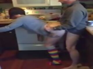 Wife Cumming On Husbands Friends dick In The Kitchen