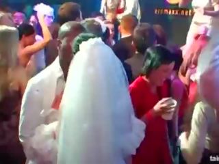 Otroligt lystnadsfull brides suga stor tuppar i offentlig
