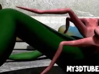 Elit 3d mahluk asing stunner mendapat fucked keras oleh yang spider