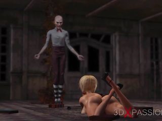 Joker fucks ťažký zvodný klaun pani v abandoned chlapík scout
