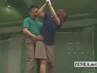 Subtitled ýapon golf swing erection demonstration