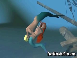 3d piccolo mermaid biscotto prende scopata difficile sott’acqua