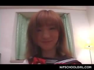 Teen Asian In School Uniform Orally Pleasuring libidinous member