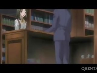 Hentai daughter Sucks Professors shaft In Library