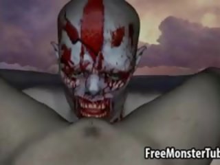 Foxy 3d zombi seductress getting licked and fucked hard