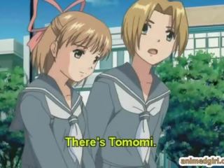 Delightful hentai damsel körd shemale animen i den klass