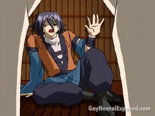 Seductive Anime Homosexual Getting Tied Up In The Sauna By Few hot to trot Studs