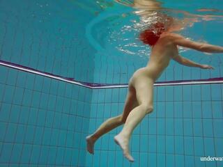 Deniska stupendous brunette teenie big tits swimming