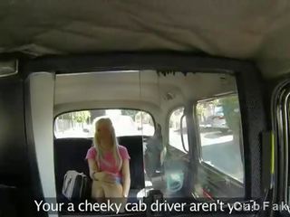 Incredible blonde fucked in fake taxi on sunny day