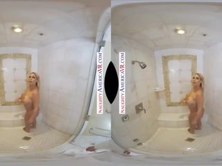 E prapë amerikë vr bridgette b. teases fqinji ndërsa showering