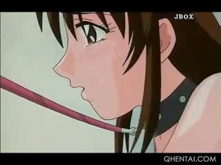 Hentai Teen adult video Slave Gets Pussy Vibrated Doggy Style