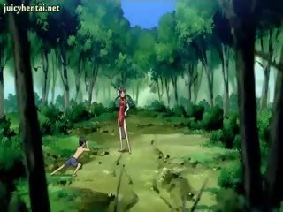 Hentai lassie prende avvitato in foresta