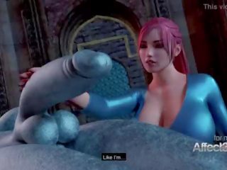 Grande tetas deity awakening o futanari demônio em um 3d animação