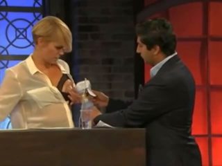 Live Interview Show. Blonde Milking Tits