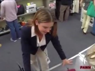 Huge Juggs Business babe Fucked By Pawnshop Keeper